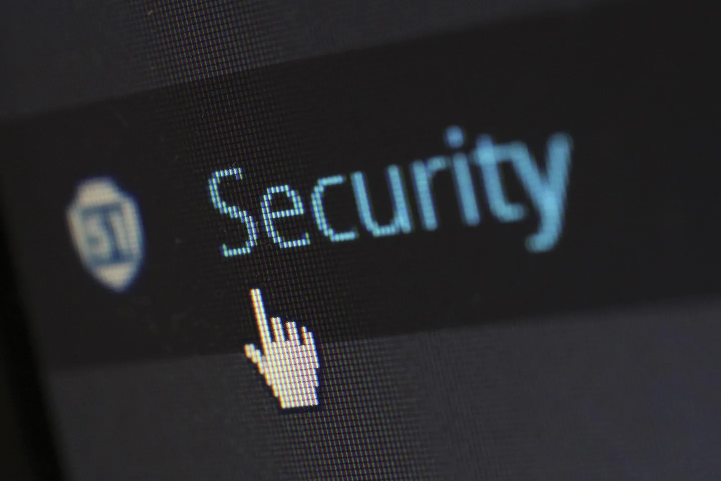 Ecrã com a palavra Security numa interface digital